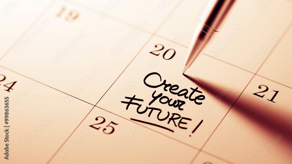 Closeup of a personal agenda setting an important date written w Closeup of a personal agenda setting an important date written w