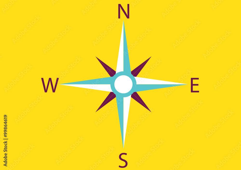 Fototapeta premium image of wind rose with an indication of the cardinal points