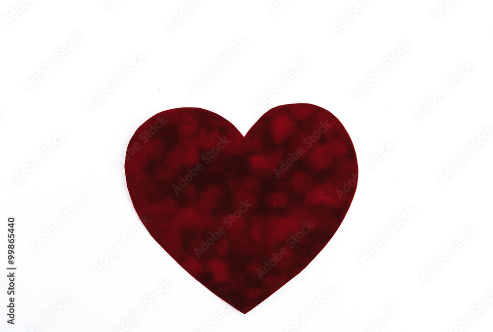 Fototapeta premium stylish velvet heart, isolated on white background, valentines g