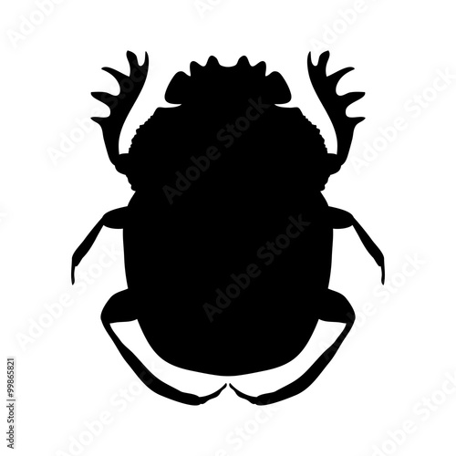 silhouette scarab. silhouette Geotrupidae dor-beetle .silhouette dor-beetle scarab isolated on white background.scarab, dor-beetle. Vector