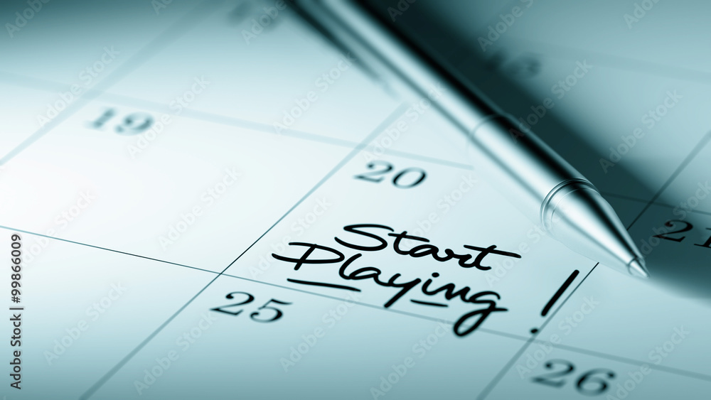 Closeup of a personal agenda setting an important date written w Closeup of a personal agenda setting an important date written w