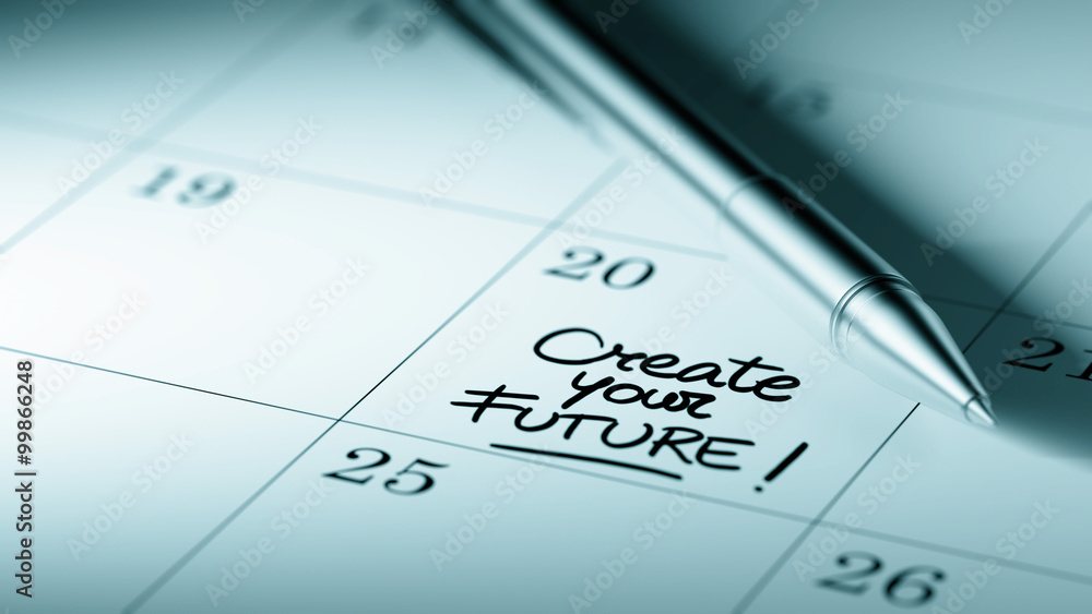 Closeup of a personal agenda setting an important date written w Closeup of a personal agenda setting an important date written w
