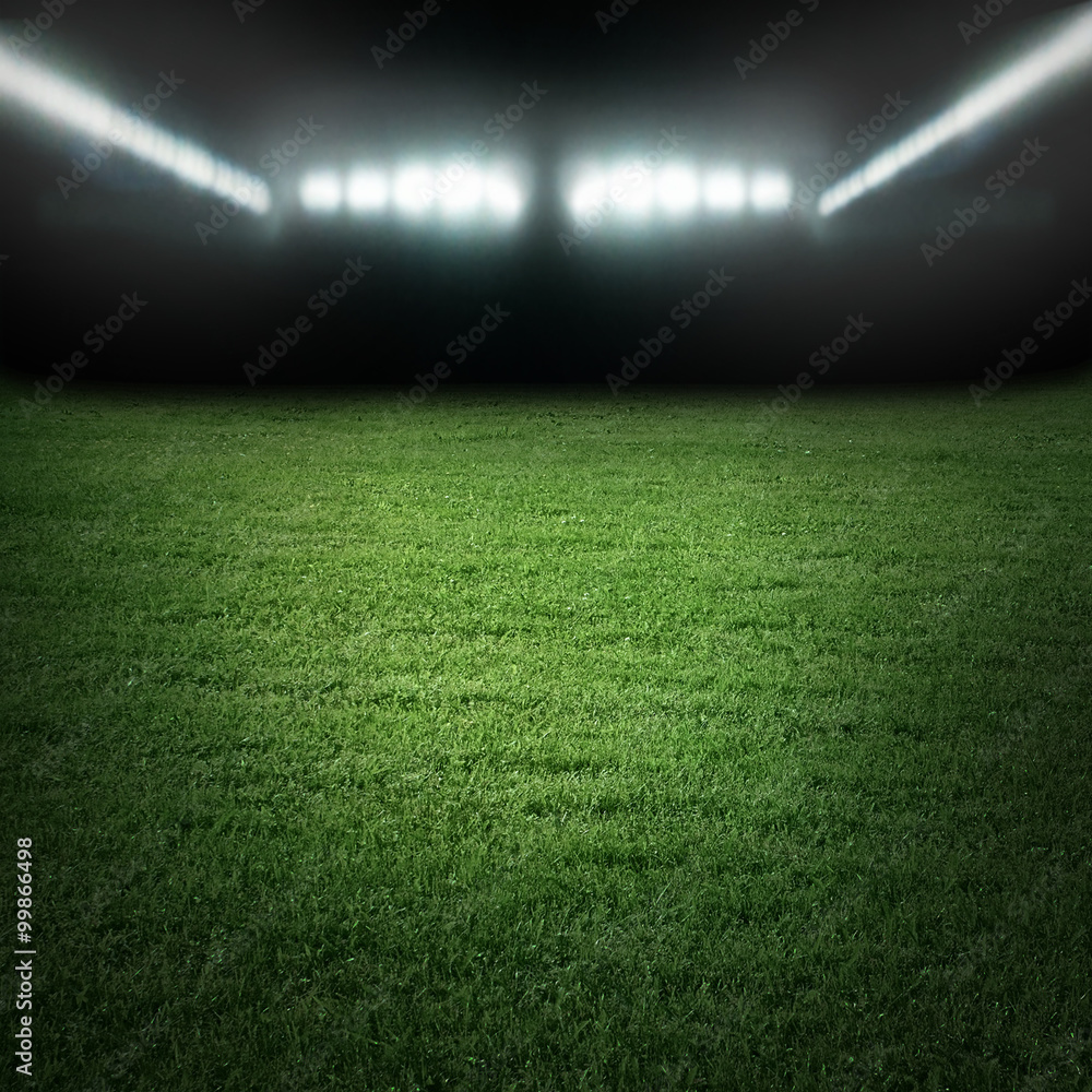 Sport stadium in light of spotlights