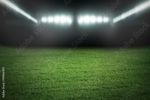 Sport stadium in light of spotlights © Mexrix