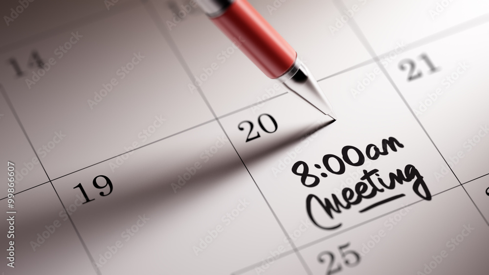 Closeup of a personal agenda setting an important date written w Closeup of a personal agenda setting an important date written w