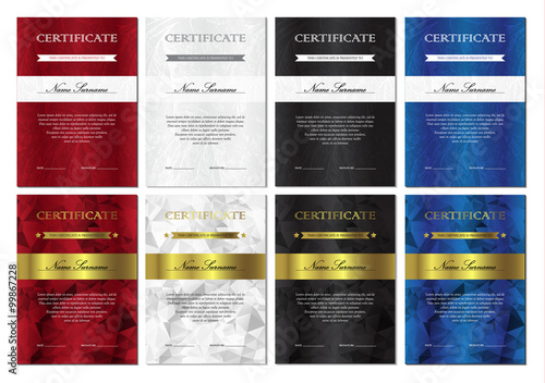 Certificate and diploma templates set