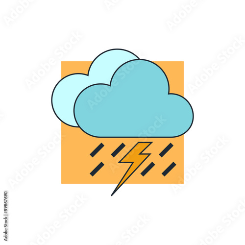 lightning rain cloud meteo icon