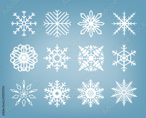 Beautiful vector snowflakes set winter series
