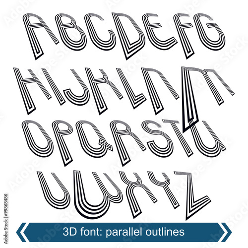 Outlined rotated vector fon...