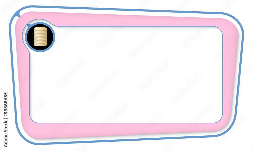 Vector box for your text with coin Vector box for your text with coin