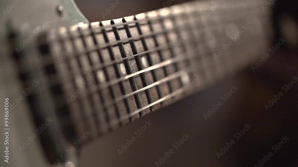Guitar Strings Shiver on Slow-motion Shot Guitar Strings Shiver on Slow-motion Shot
