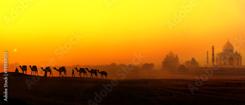Tourism panoramic landscape of Agra, India