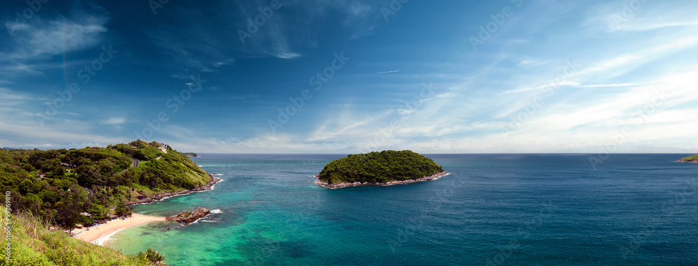 Panoramic background of Phuket coast in Thailand
