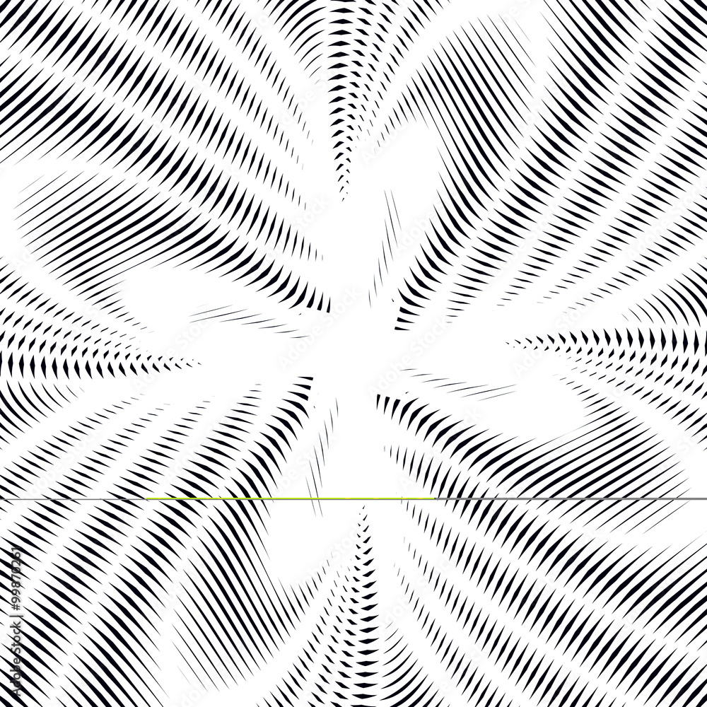 Optical illusion, moire background, abstract lined monochrome vector Optical illusion, moire background, abstract lined monochrome vector