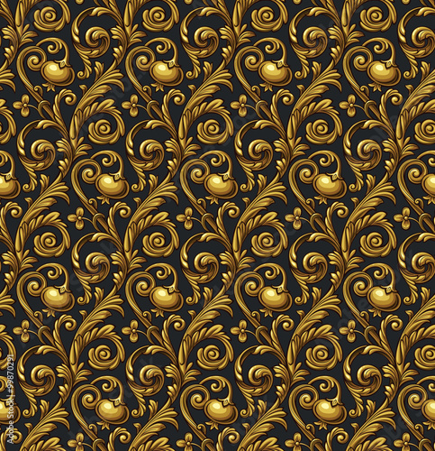 Vector seamless floral pattern with pomegranate