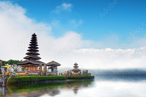 Bali temple in Indonesia. Ulun Danu famous travel landmark