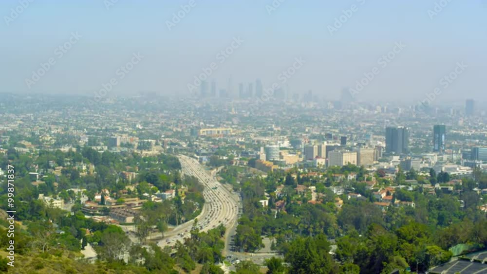 Panoramic shot of Los Angeles from Mulholland Drive Panoramic shot of Los Angeles from Mulholland Drive