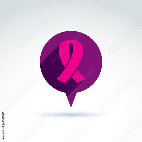Breast cancer ribbon placed...