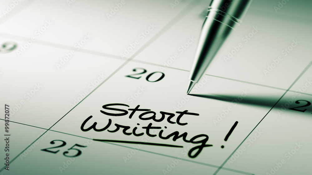 Closeup of a personal agenda setting an important date written w Closeup of a personal agenda setting an important date written w