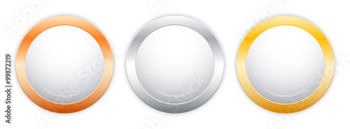 Round button. Vector sticker