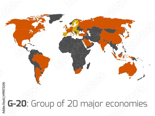 G-20 member states world map
