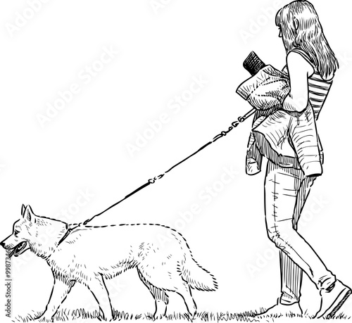 girl and her pet