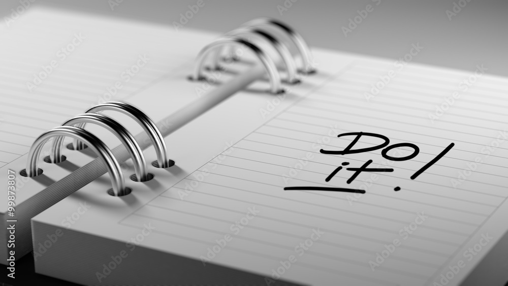 Closeup of a personal agenda setting an important date represent
