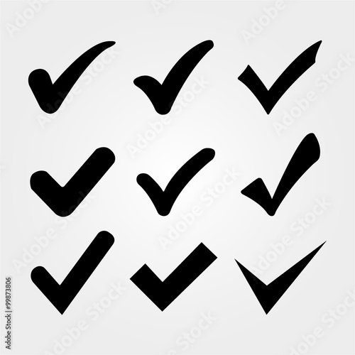 Vector confirm icons set, Check mark