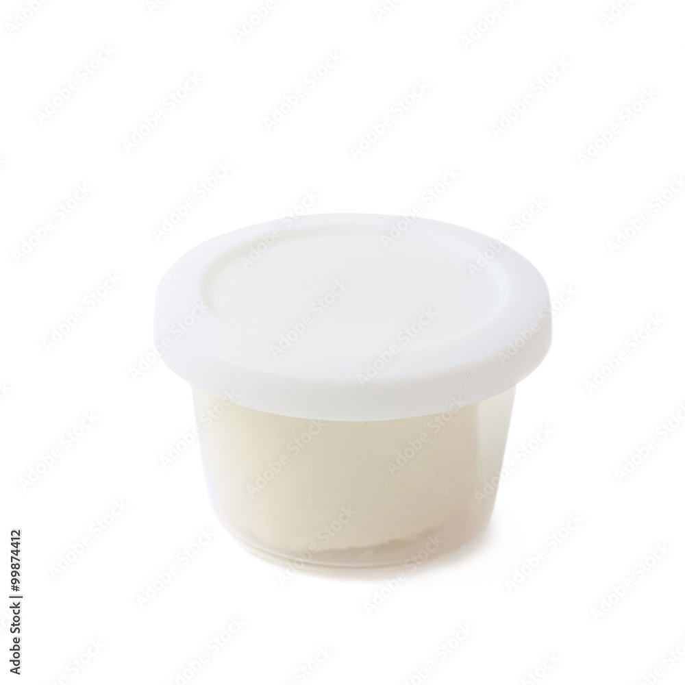 Modeling clay in a container isolated Modeling clay in a container isolated