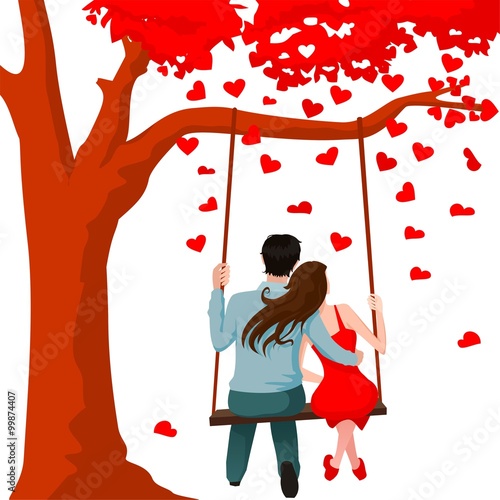 swinging on the swing in love