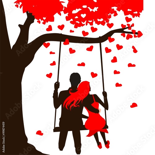 swinging on the swing in love