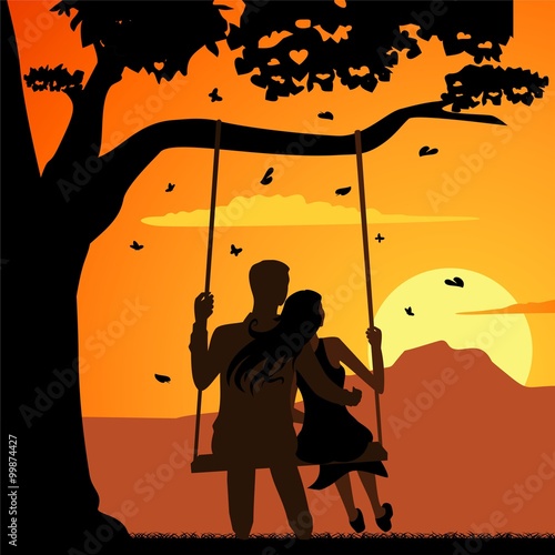 swinging on the swing in love