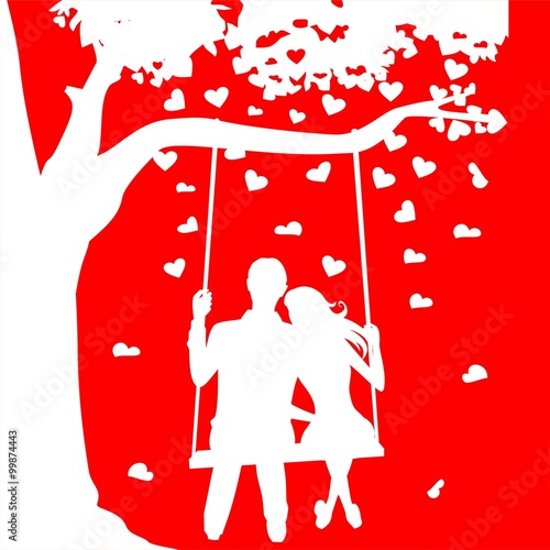 swinging on the swing in love