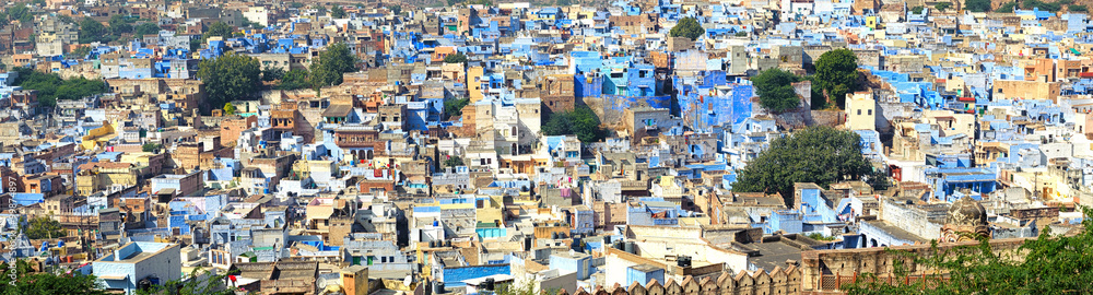 Panoramic view of Jodhpur Blue City in India Rajasthan
