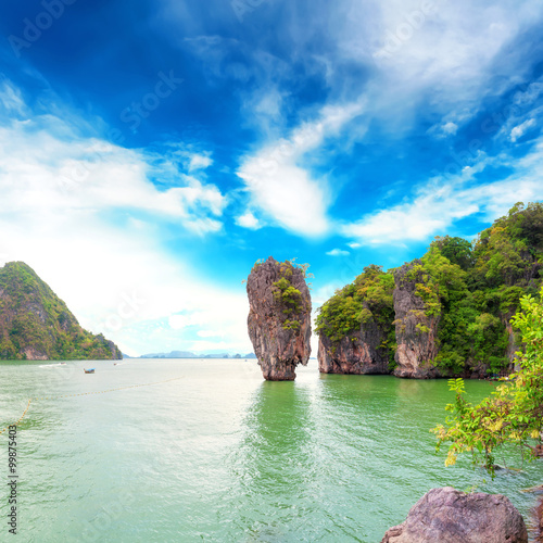 Famous travel destination in Phuket, Thailand - James Bond island 