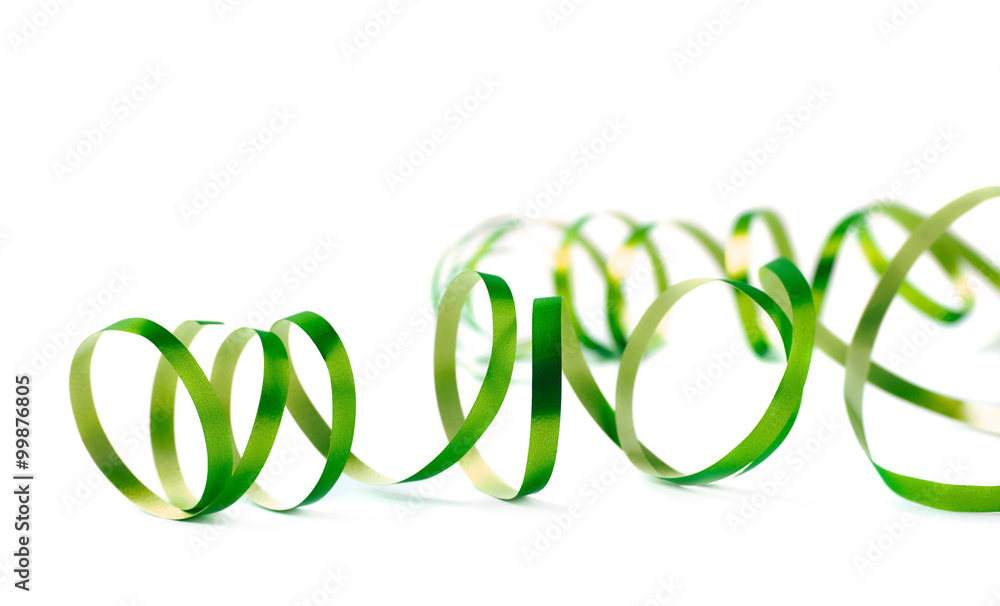 Curly and glossy ribbon isolated Curly and glossy ribbon isolated