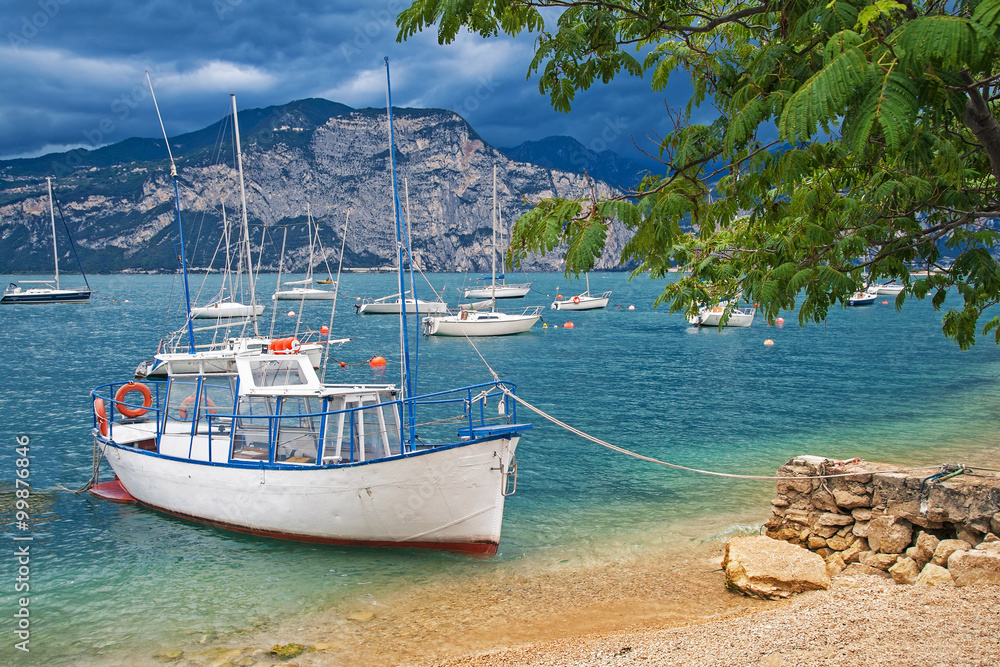 Scenic shores of Lake Garda, Brenzone sul Garda, Veneto, Italy