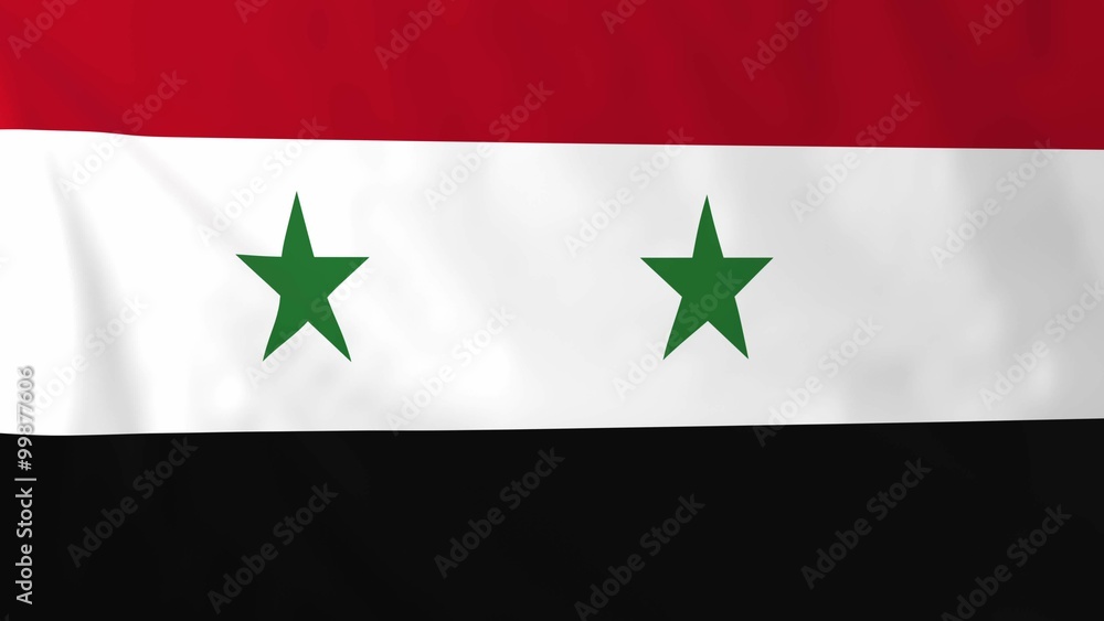 Flag of Syria, slow motion waving. Rendered using official design and colors. Flag of Syria, slow motion waving. Rendered using official design and colors.