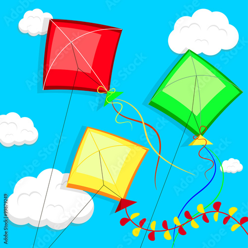 Kites. Vector illustration.