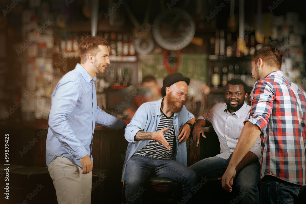 Young people having fun in a bar