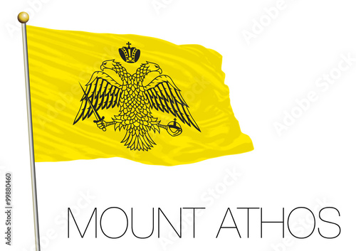 Foto mount athos territory flag, greece