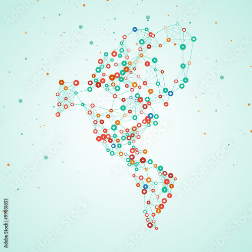 North and South America map