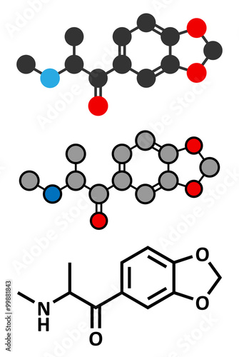 Methylone (bk-MDMA) stimulant molecule.  photo