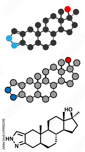 Stanozolol anabolic steroid drug molecule. photo