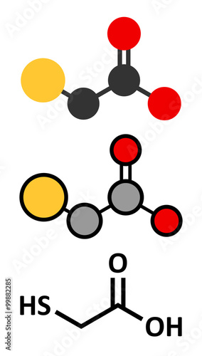 Thioglycolic acid (TGA) molecule. photo