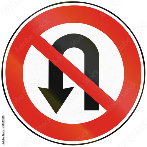 Free Download Road sign used in Slovakia - No U-Turn - GFXLoad