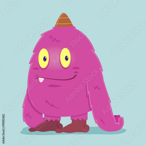 Cute funny Hairy Pink Monster photo