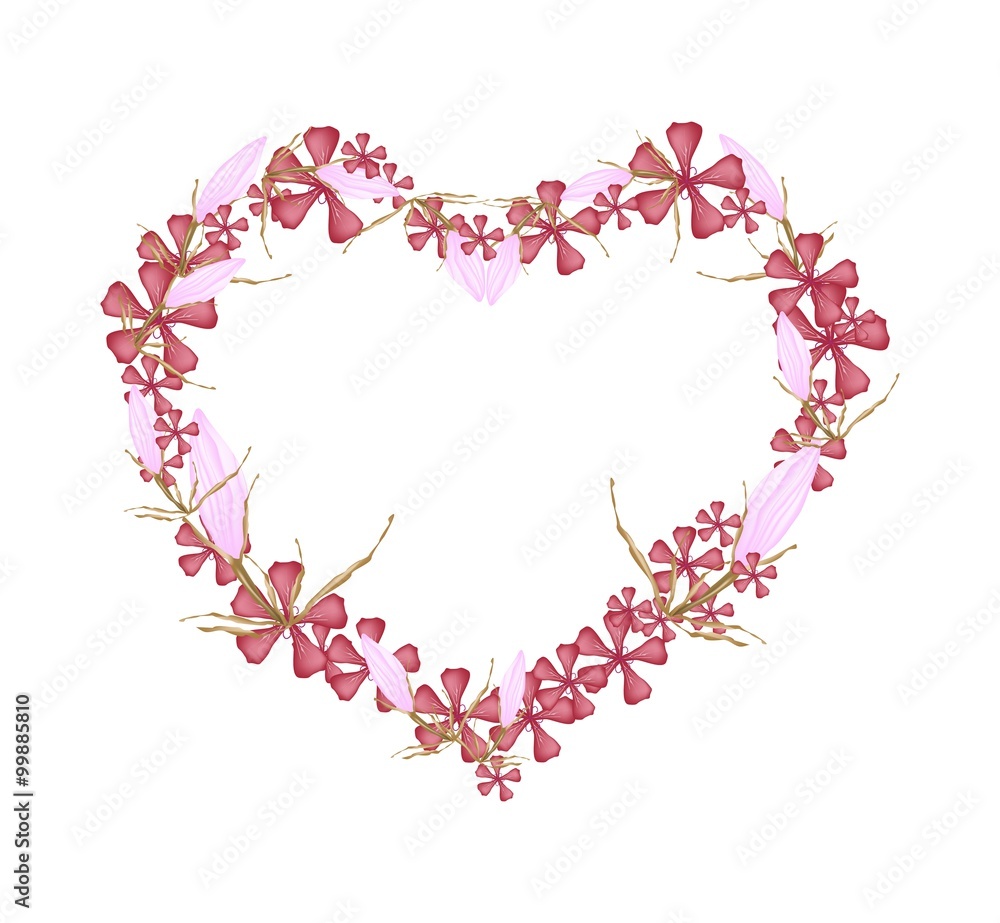 Geranium and Equiphyllum Flowers in Heart Shape Geranium and Equiphyllum Flowers in Heart Shape
