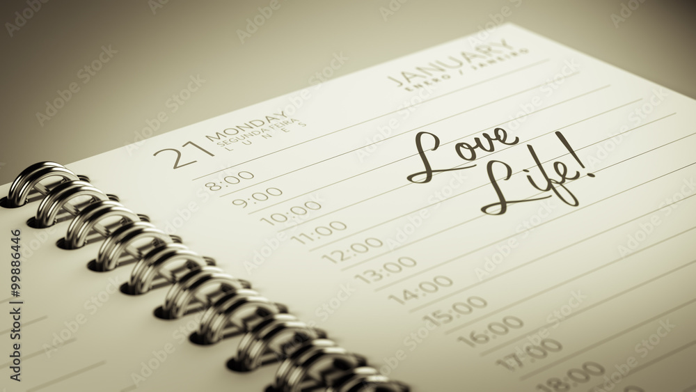 Closeup of a personal calendar setting an important date represe Closeup of a personal calendar setting an important date represe