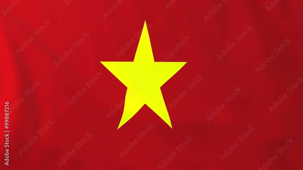Flag of Vietnam, slow motion waving. Rendered using official design and colors. Flag of Vietnam, slow motion waving. Rendered using official design and colors.